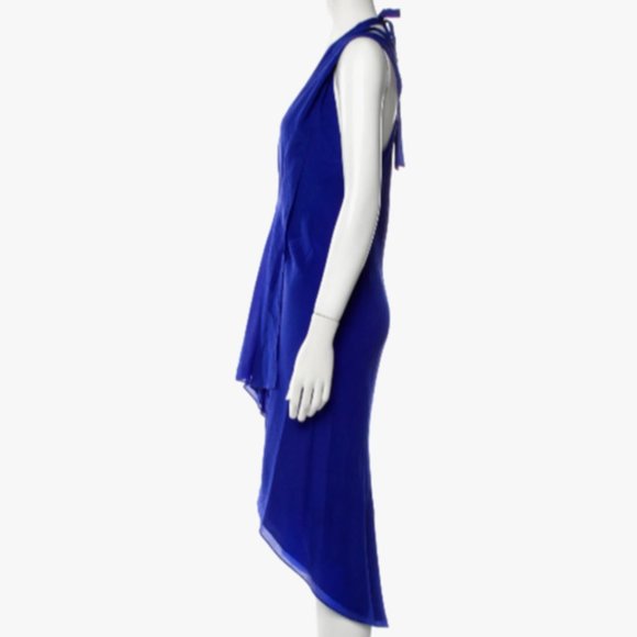 Diane von Furstenberg PANOS Silk Gauze Blue Dress Runway, sz.4 - Picture 6 of 7